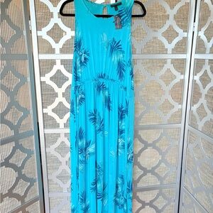 NWT Lane Bryant Blue Tropical Maxi Dress
